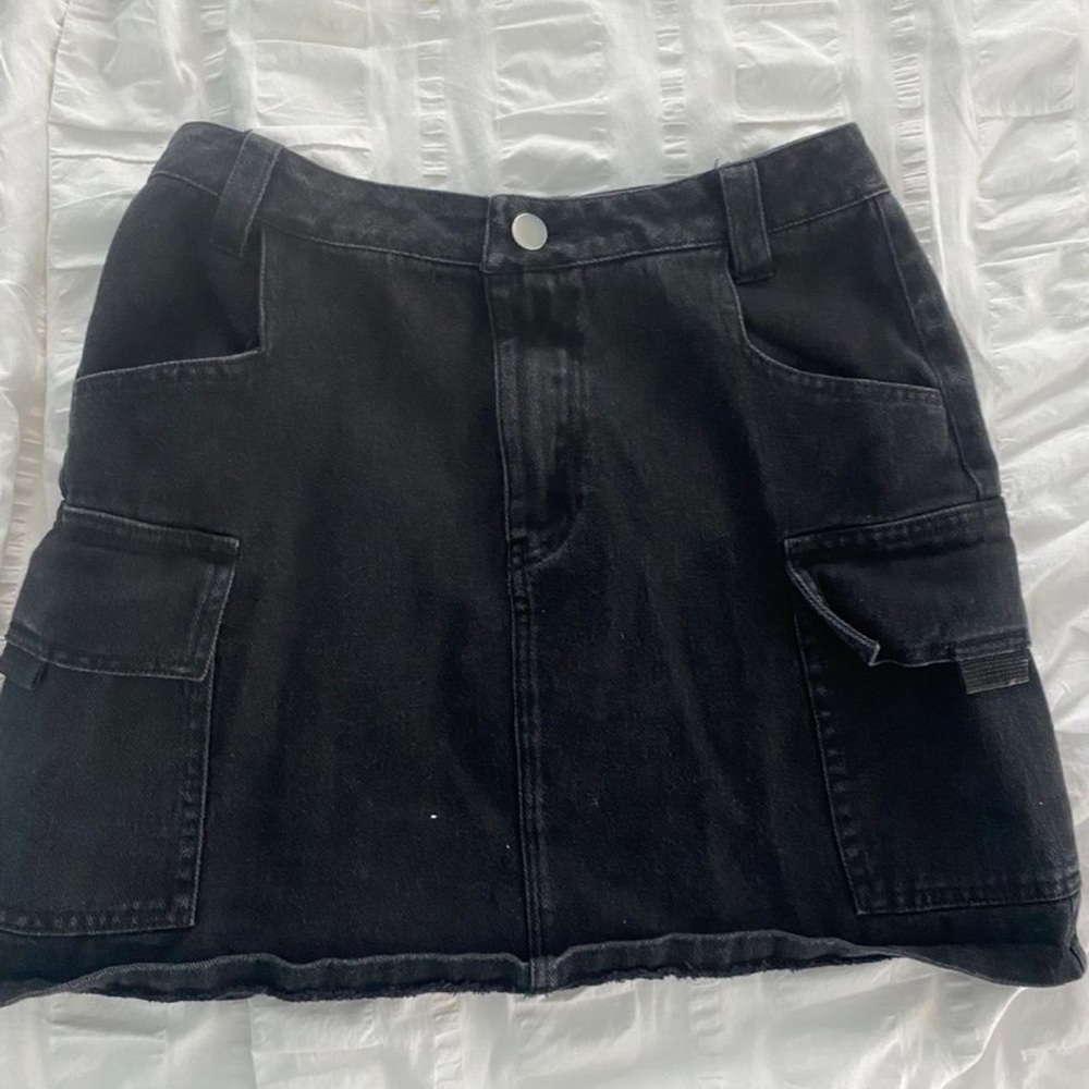 Princess Polly black cargo skirt